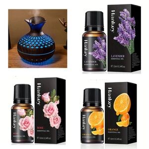 4 pcs Aroma therapy Lamp & Humidifier and Essential Oils Lavender Rose Orange 🍊